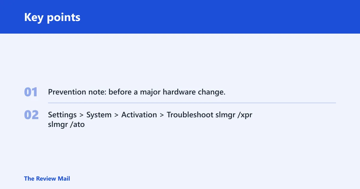 Key points: Still not working?