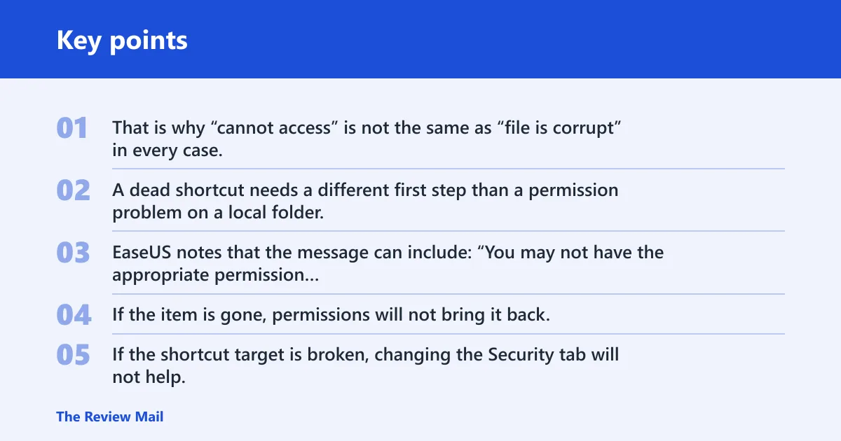 Key points: What this error usually means