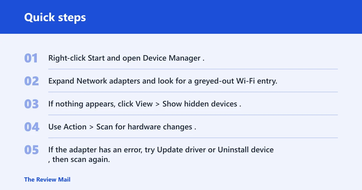 Quick steps: How do you check the adapter in Device Manager?