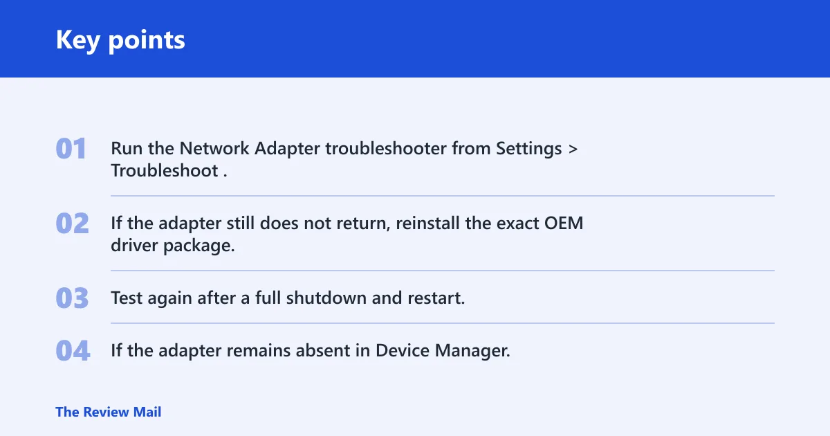 Key points: Still not working?