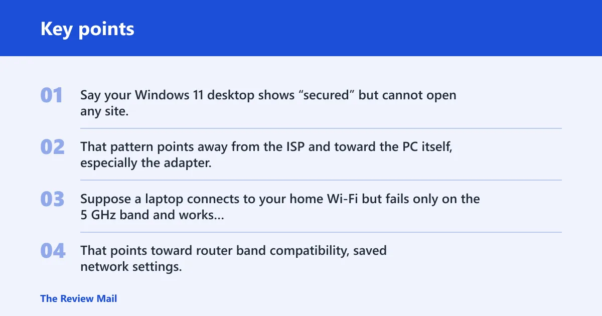 Key points: Wi-Fi diagnosis decision tree